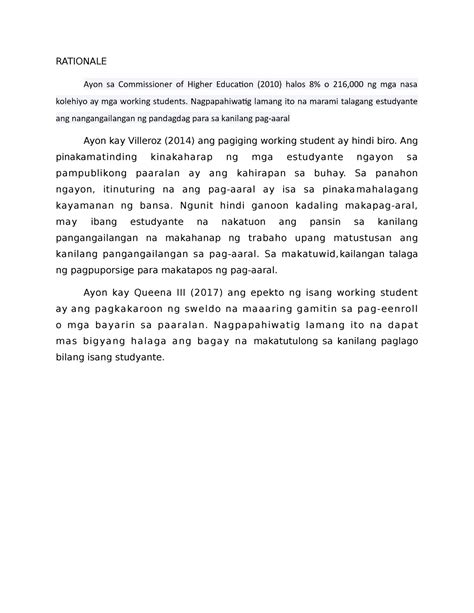 rationale in tagalog